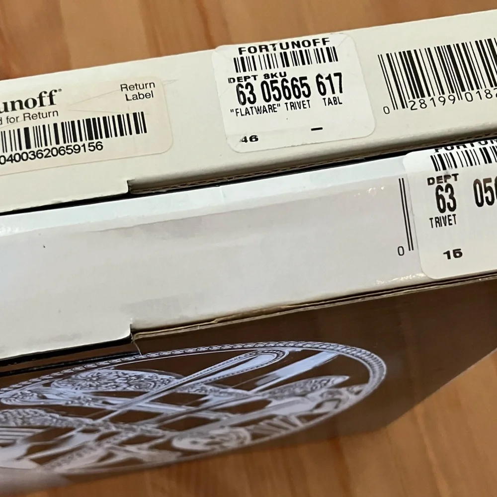 NEW LOT of 2 in Boxes Godinger Silver Plated Flatware Trivet 9”